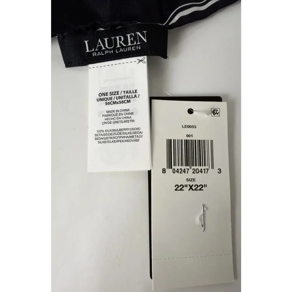 Lauren Ralph Lauren Square Silk Scarf Polka Dot Print 22